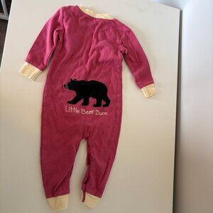 Little Blue House bear bum footless sleeper 3-6 months PJs Pink Yellow